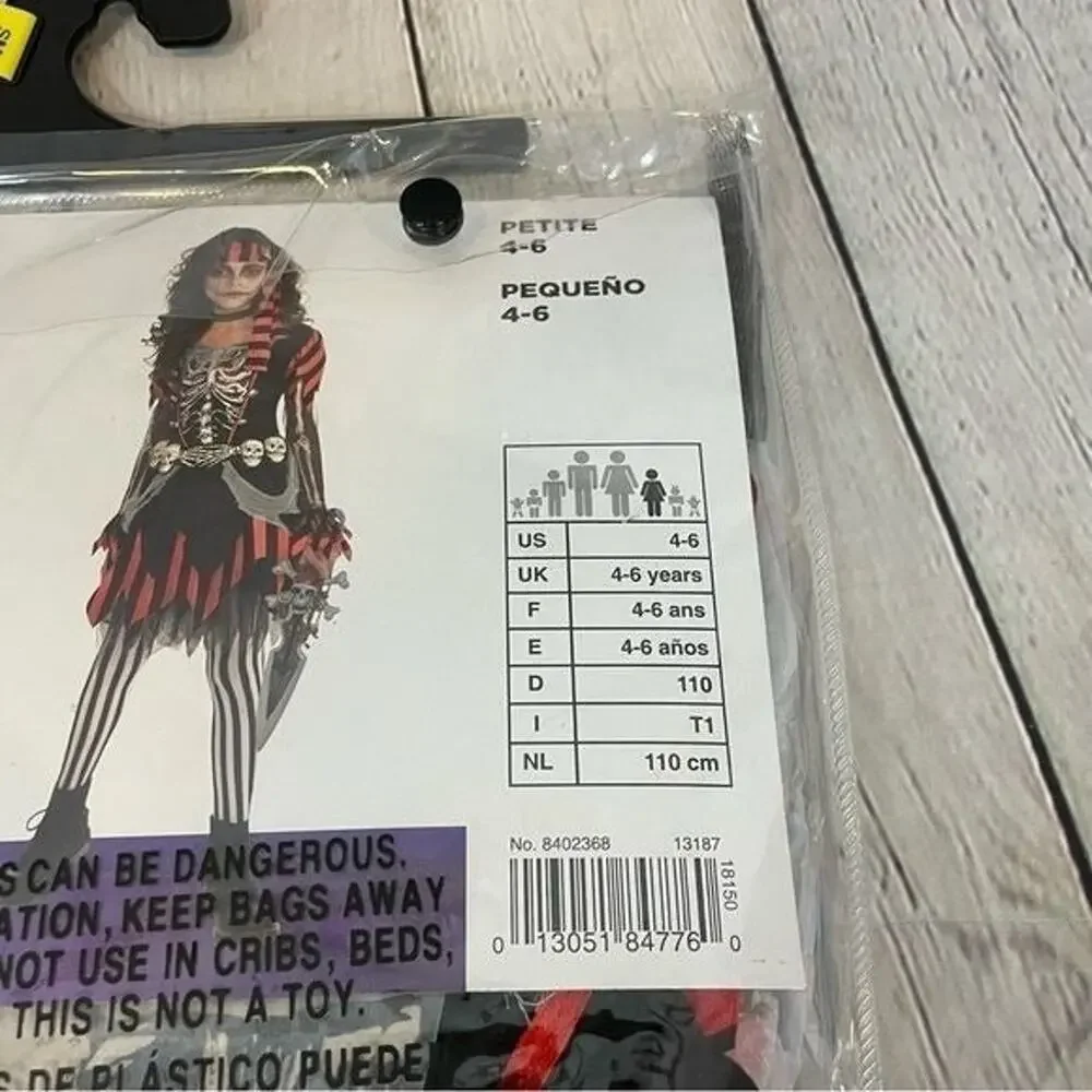 Suit Yourselves Skele-Punk Pirate Kids Halloween Costume Sz: S NWT - Picture 4 of 4